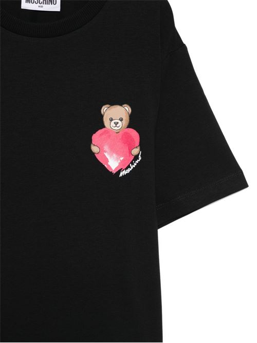 T-shirt bambina Moschino maxi nera MOSCHINO KID-TEEN | HDM076LBA0060100